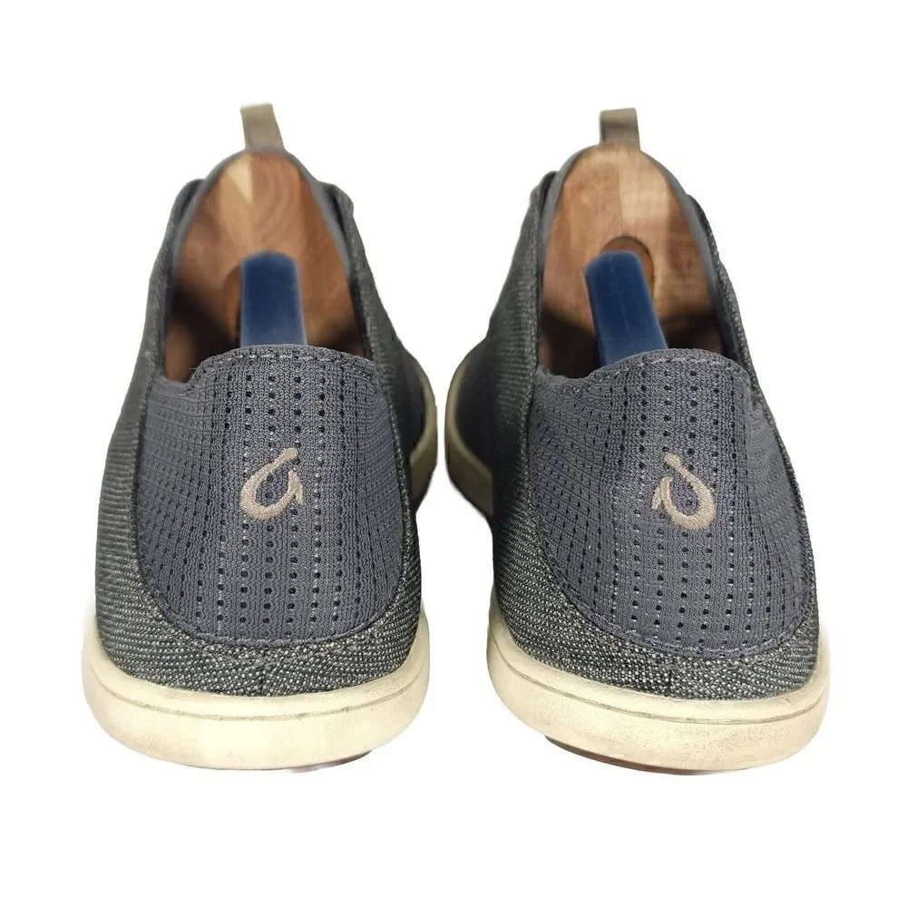 OluKai Men's Nohea Moku US 10 Gray Lace Up Flats Loafer Sneakers Shoes